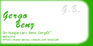 gergo benz business card